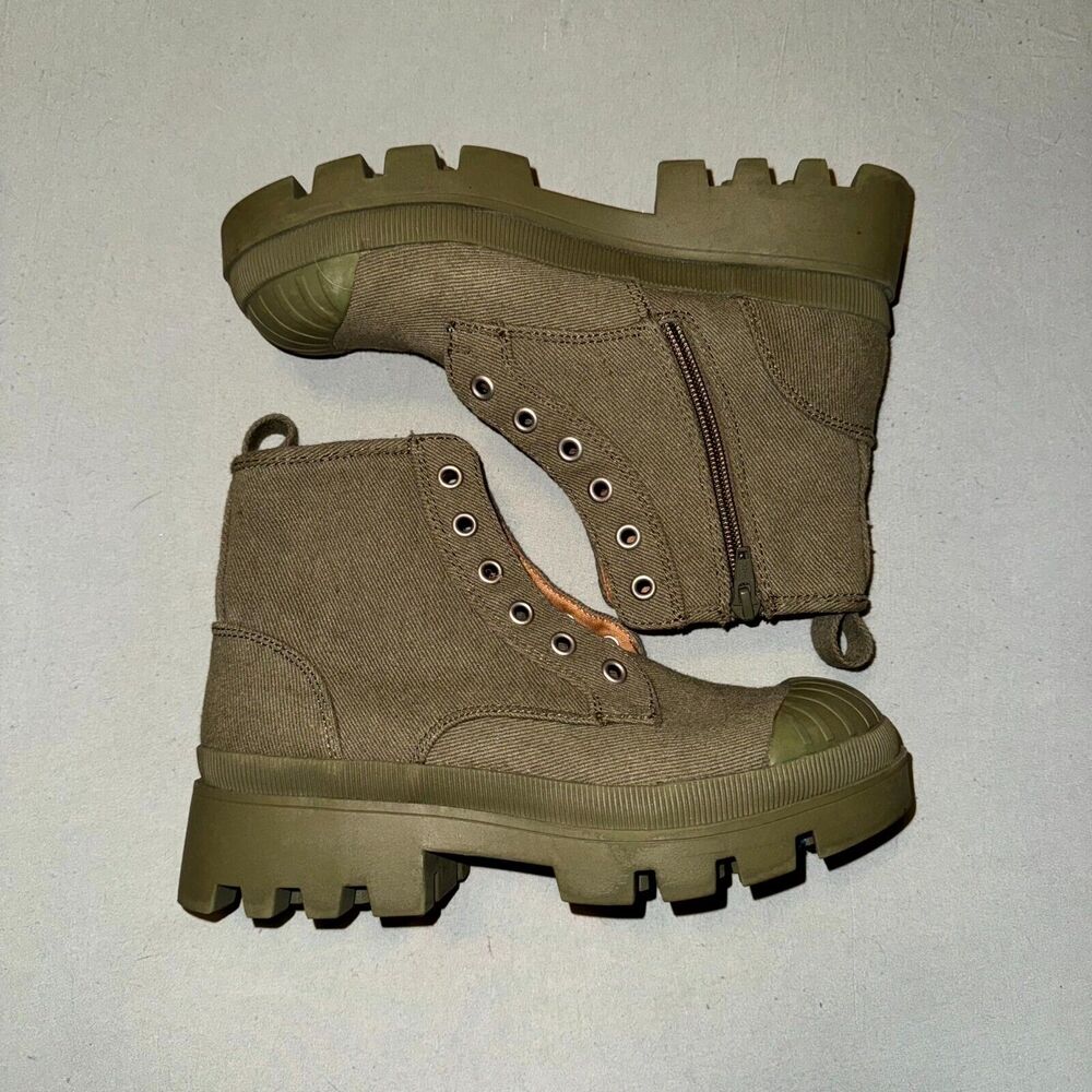 Universal Thread Teagan Women's US 6.5 Bootie Olive Lace-Up Casual Ankle Boots‎